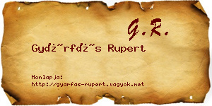 Gyárfás Rupert névjegykártya
